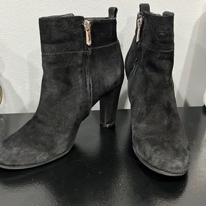 Sam Edelman Women's Sianna Black Suede Leather Heeled Ankle Boots